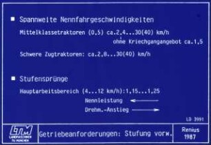 Getriebeanforderungen: Stufung vorw.