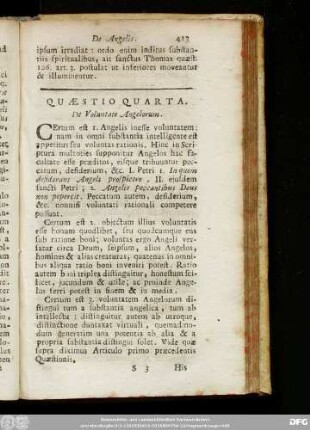 Quaestio Quarta. De Voluntate Angelorum.
