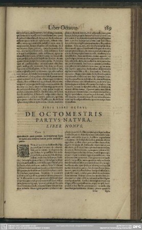 De Octomestris Partus Natura. Liber Nonus