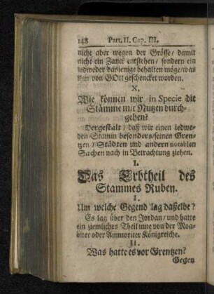 I. Das Erbtheil des Stammes Ruben.