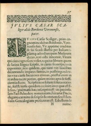 Iulius Caesar Scaliger alias Bordonis Veronensis, pater.