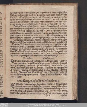 Von Krieg/ Auffruhr und Empörung.