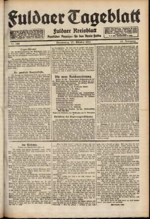 Ausgabe vom Donnerstag, den 27. Oktober 1921.
