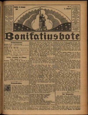 Erste Ausgabe vom Sonntag, den 16. Dezember 1928.