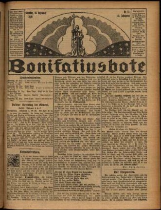 Erste Ausgabe vom Sonntag, den 16. Dezember 1928.