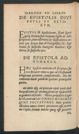 De Epistola Ad Romanos.