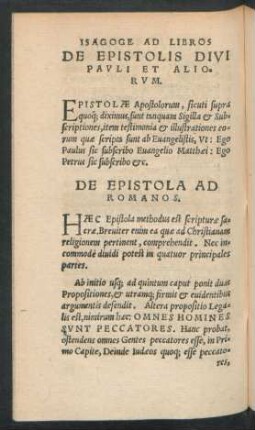De Epistola Ad Romanos.