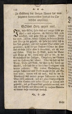 188-189, Zu Erfüllung des übrigen Raums hat man folgenden summarischen Inhalt des Cathechismi angehängt.