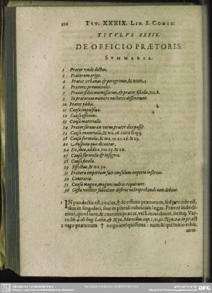Titulus XXXIX. De Officio Praetoris