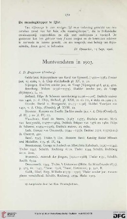 Muntvondsten in 1903