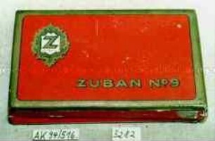 Pappschachtel für 25 Stück Zigaretten "Z ZUBAN No. 9"