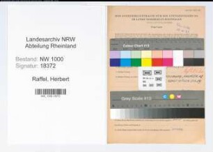 Entnazifizierung Herbert Raffel, geb. 09.12.1907 (Finanzinspektor)