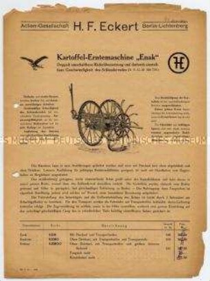 Kartoffel-Erntemaschine "Enak"