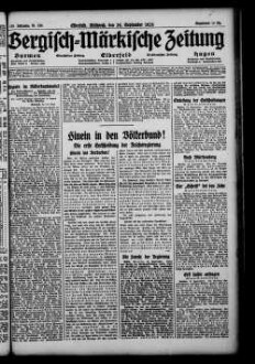 Bergisch-märkische Zeitung. 1924-1938