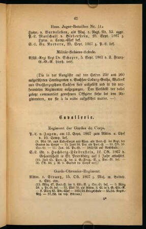 67-84, Cavallerie