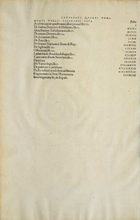 Catalogvs Qvarti Tomi.