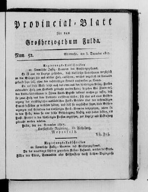 Num. 52, Ausgabe vom 3. Dezember 1817