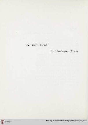 Plate: A girl's head, by Harrington Mann