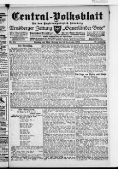 Central-Volksblatt für den Regierungsbezirk Arnsberg : Arnsberger Zeitung : Sauerländer Bote : amtliches Kreisblatt für den Kreis Arnsberg