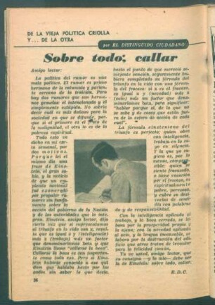 Sobre todo, callar