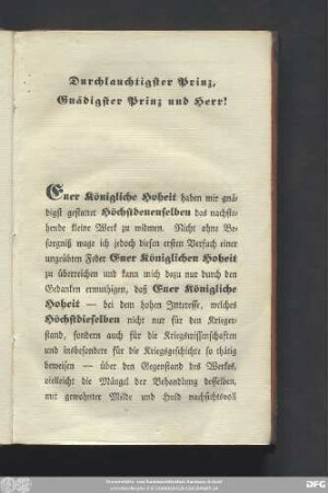 Durchlauchtigster Prinz, Gnädigster Prinz und Herr!