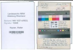 Entnazifizierung Walter Kayser , geb. 31.01.1907 ()