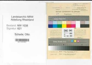Entnazifizierung Otto Schade , geb. 10.06.1900 (Ingenieur)