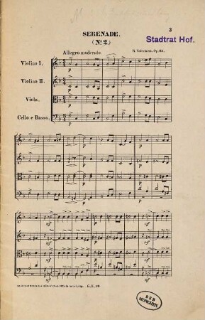Serenade (No. 2 F-Dur) für Streich-Orchester : Op. 63