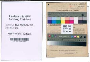 Entnazifizierung Wilhelm Klostermann , geb. 03.12.1901 (Walzer)