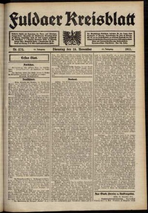 Ausgabe vom Dienstag, den 28. November 1911.