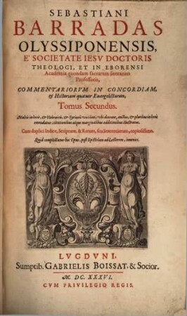 Commentaria in concordiam et historiam evangelicam, II. 1636