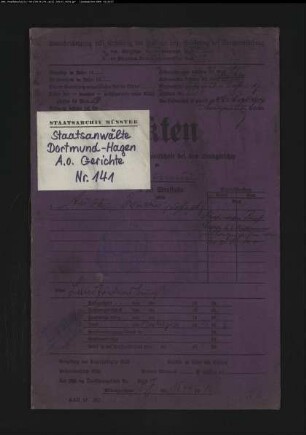 Landfriedensbruch (Plünderungen in Dortmund am 2.7.1919) Auth, Walter