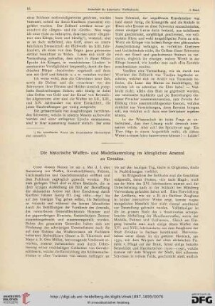 1: Die historische Waffen- und Modellsammlung im königlichen Arsenal zu Dresden