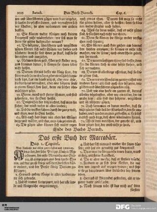 Das erste Buch der Maccabäer.