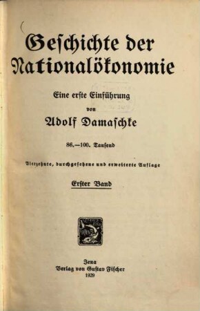 Geschichte der Nationalökonomie : eine erste Einführung, 1