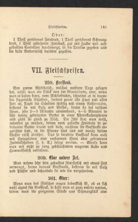 VII. Fleischspeisen.