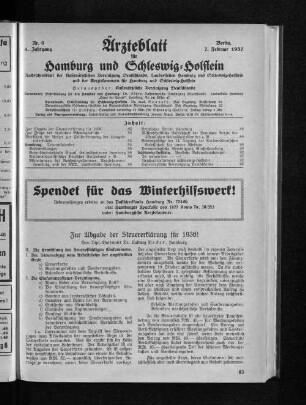 Spendet für das Winterhilfswerk!