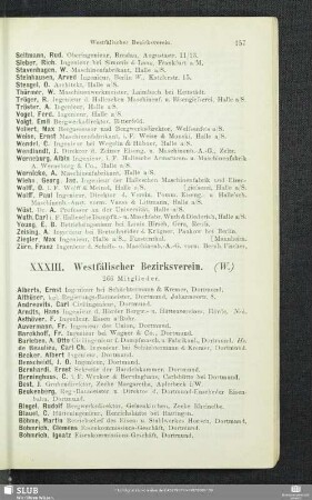 XXXIII. Westfälischer Bezirksverein.