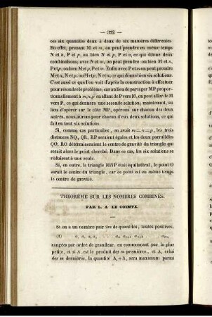 Théorème sur les nombres combinés.