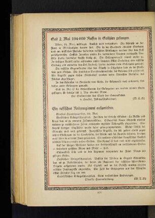 Seit 2. Mai 194 000 Russen in Galizien gefangen.