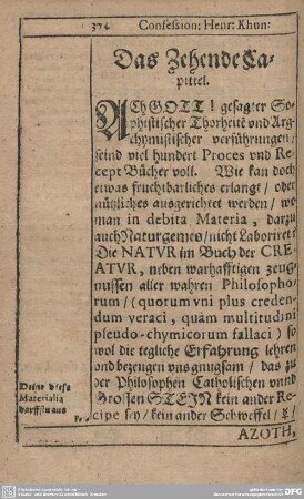 Das Zehende Capittel.
