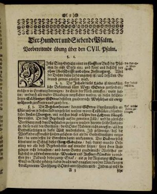 Der Hundert und Siebende Psalm. - Der Hundert und achte Psalm.
