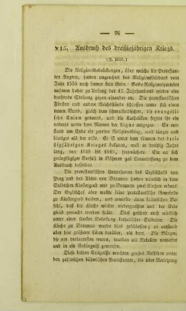 15. Ausbruch des dreißigjährigen Kriegs. (J. 1618.)