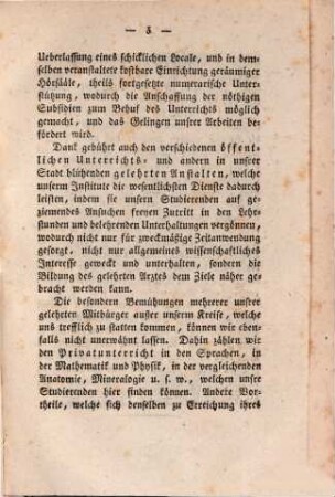 Ankündigung der Vorlesungen am Zürcherischen medicinisch-chirurgischen Cantonal-Institute : Von Ostern 1825 bis dahin 1826