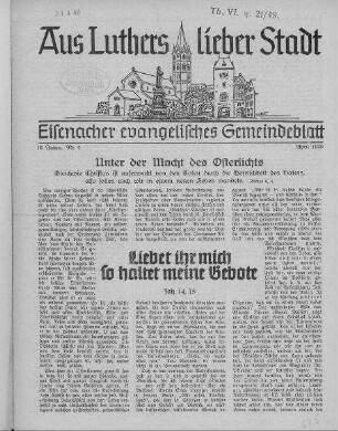Eisenacher evangelisches Gemeindeblatt : April 1940