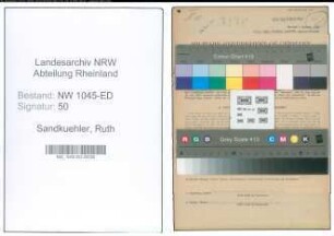 Entnazifizierung Ruth Sandkuehler , geb. 08.08.1920 (Lehrerin)