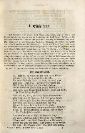 G. Fr. Heinisch's und J. L. Ludwig's ... Sprach- und Lesebuch, 4. Die Sprache der Prosa, Poesie und Beredsamkeit : ein Sprach- und Lesebuch für höhere Lehranstalten und Familien ; theoretisch erläutert und mit vielen Beispielen aus den Schriften der besten deutschen Klassiker versehen