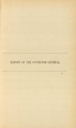 Report of the governor-general