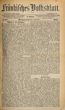 Fränkisches Volksblatt. Ausg. 000 : Tageszeitung für Unterfranken. 21. 1888, 7 - 12