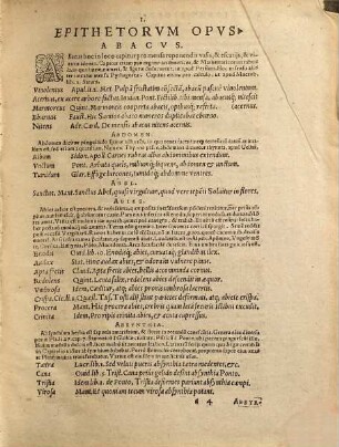 Epithetorvm Ioannis Ravisii Textoris Nivernensis opus absolutissimum